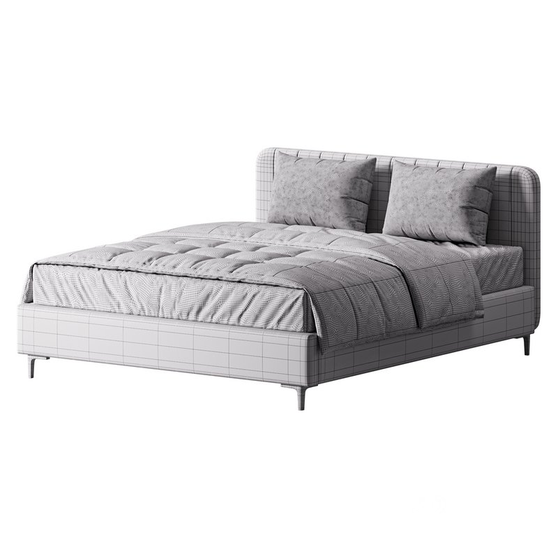 White Faux Leather Upholstered Modern Bed Image 14