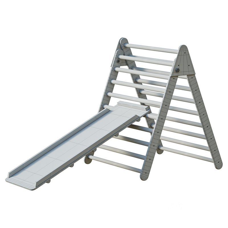 Childrens wooden pikler exercise machine with weight Varnish Image 14