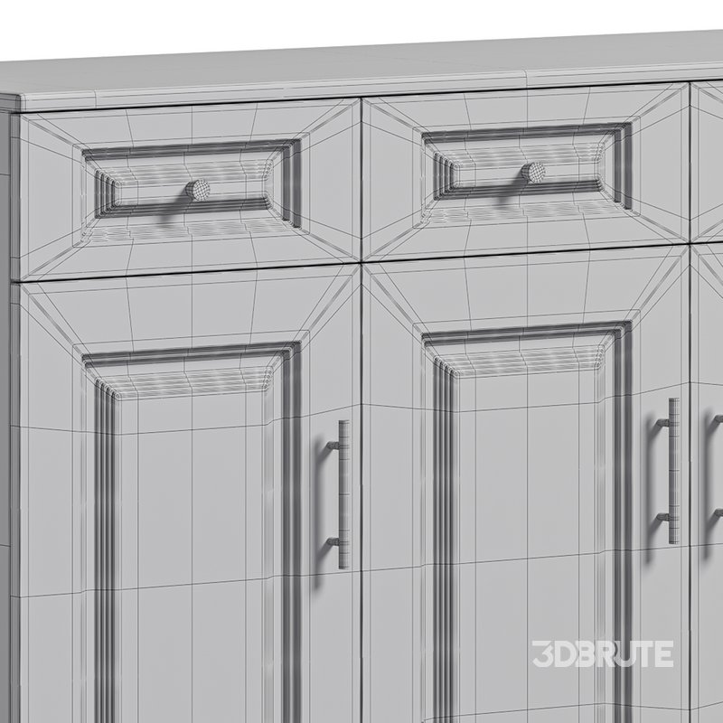 Sumptuous White Wood Sideboard Credenza with Drawers Image 14