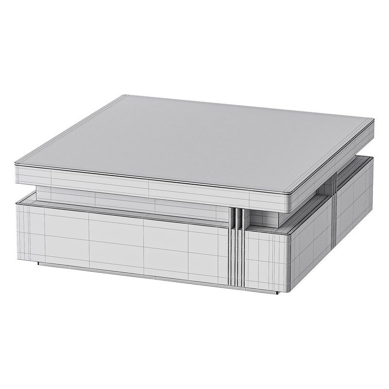 Trimied 43 Modern Black Square Storage Coffee Table Stone Top & 4 Wood Drawers Image 14