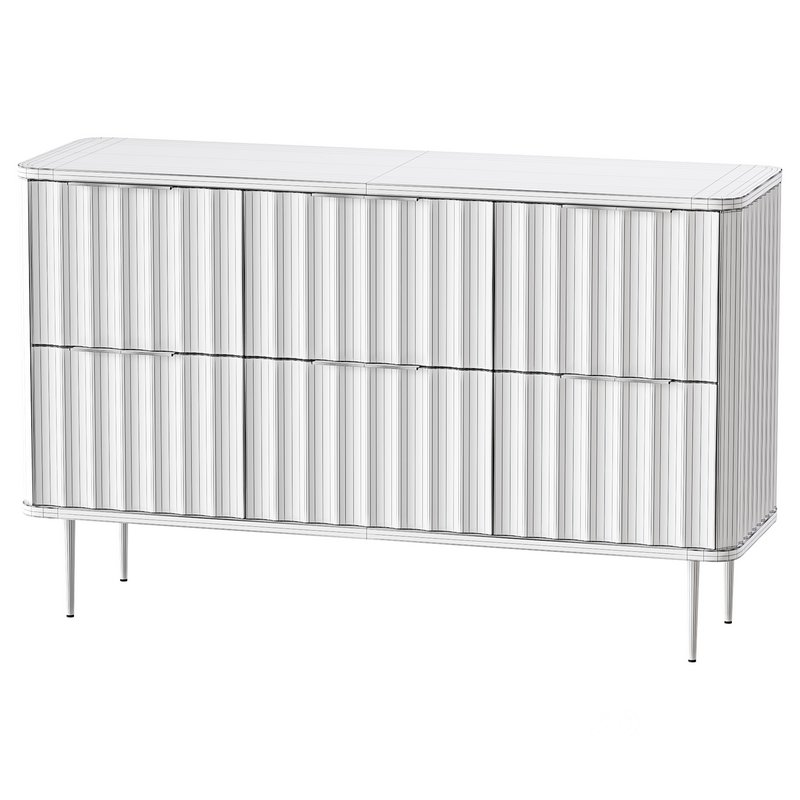 White Bedroom Dresser for Storage in Gold Image 14