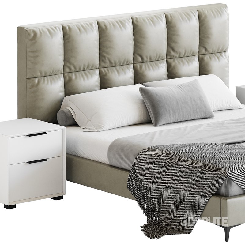 Modern Bed Upholstered Headboard Standard Bed I Image 15