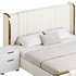 Glamorous White Upholstered Wingback Bed I - Thumbnail 14