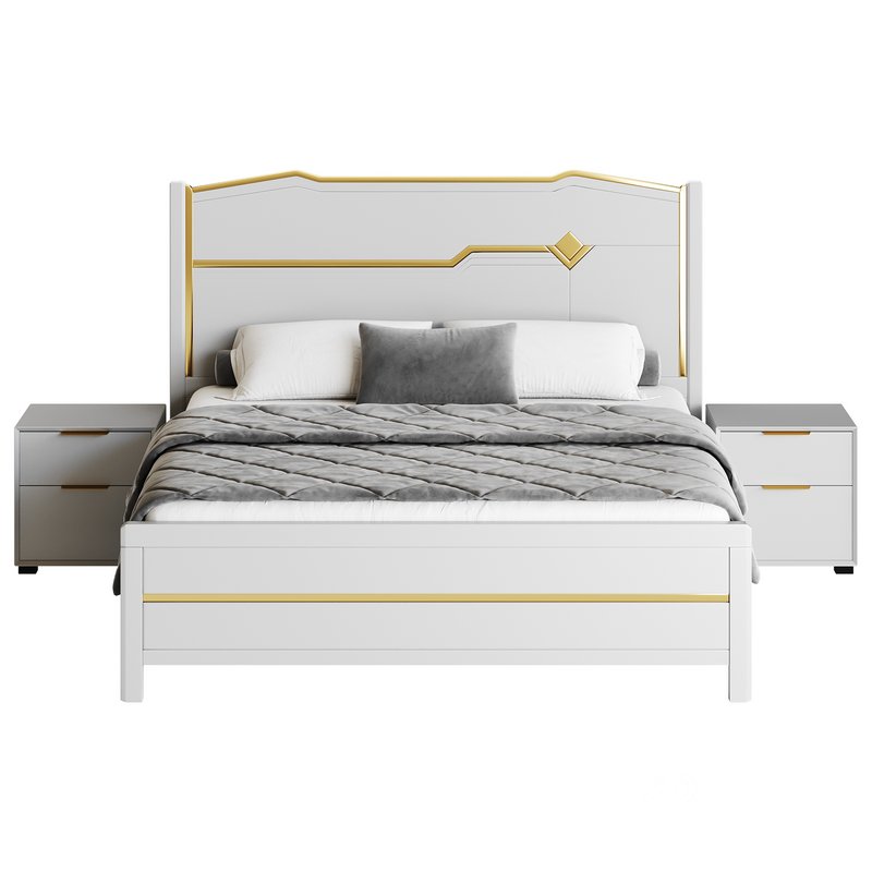 Modern White Bed I Image 14