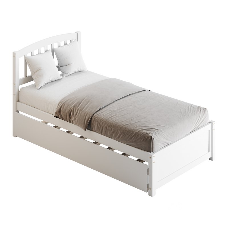 Twin Size Platform Bed Wood Bed Image 14