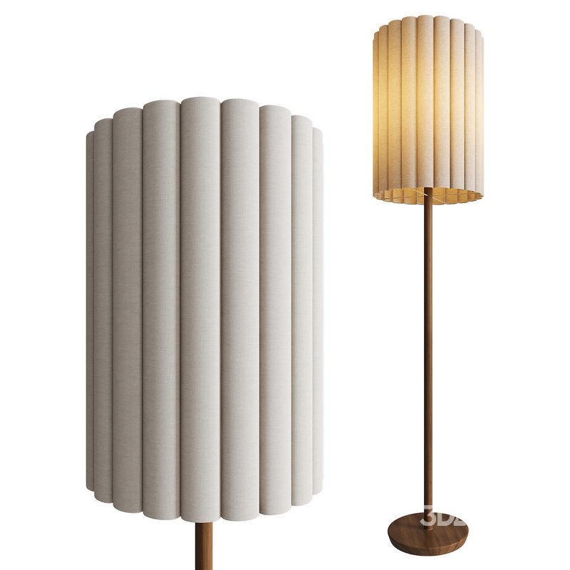Folia Walnut Wood Floor Lamp Image 1