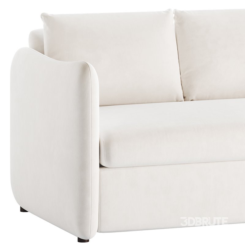 WHITE PERFORMANCE FABRIC SLEEPER SOFA Image 16