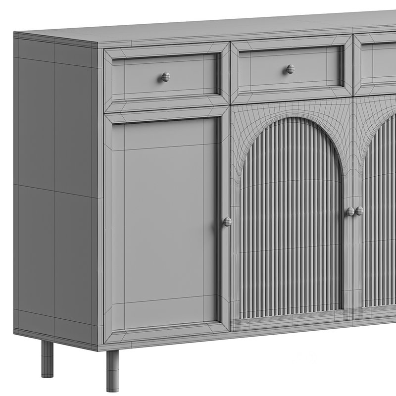 Contemporary Wooden Sideboard Credenza Image 15