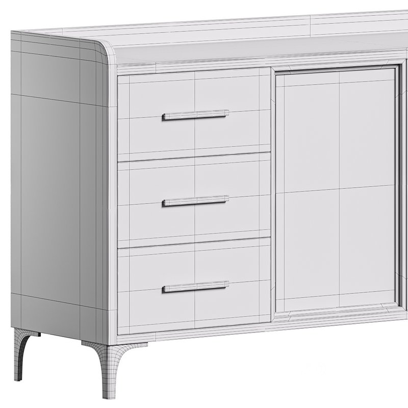 Modern Glass Door Wood Sideboard 2 Image 15