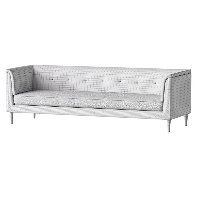 TUFTED CREAM WHITE VELVET SOFA Image 14