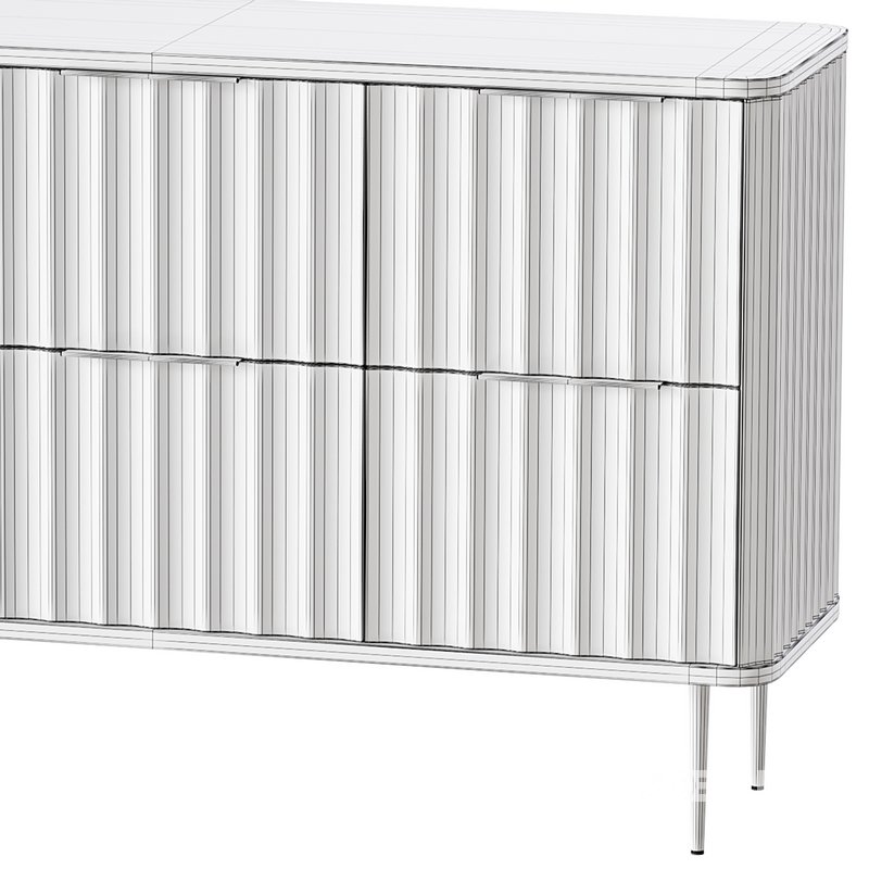 White Bedroom Dresser for Storage in Gold Image 15