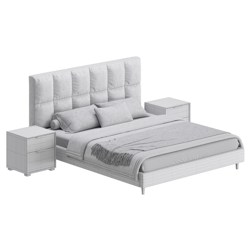 Modern Bed Upholstered Headboard Standard Bed I Image 14