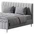 Wooden Non-Adjustable White Upholstered Modern Bed - Thumbnail 15