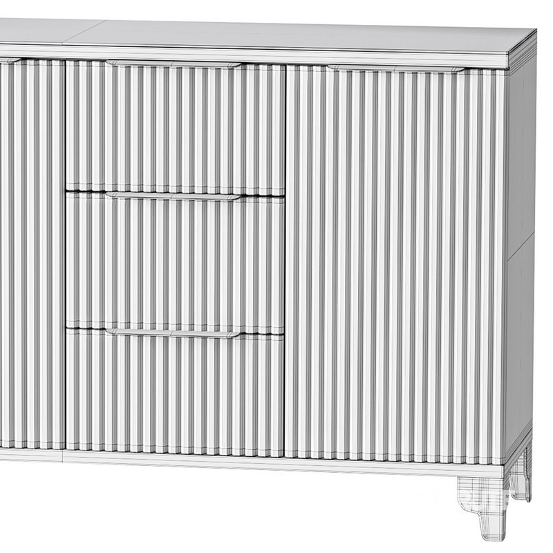 White Sideboard with Tempered Glass Image 15