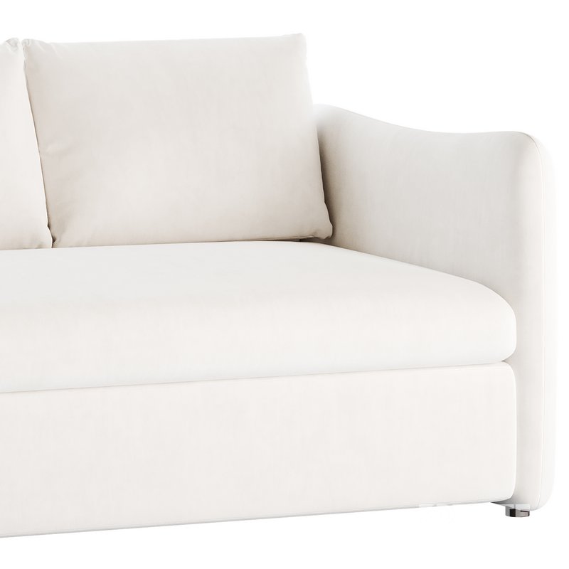 WHITE PERFORMANCE FABRIC SLEEPER SOFA Image 14