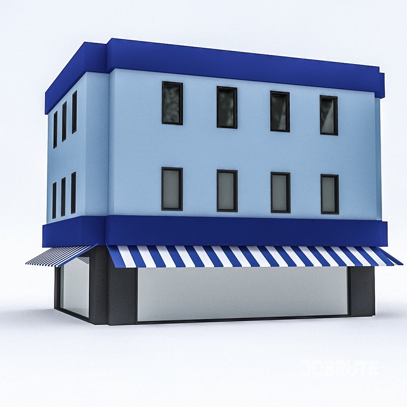 Cartoon Boildings Pack 3D model Image 16