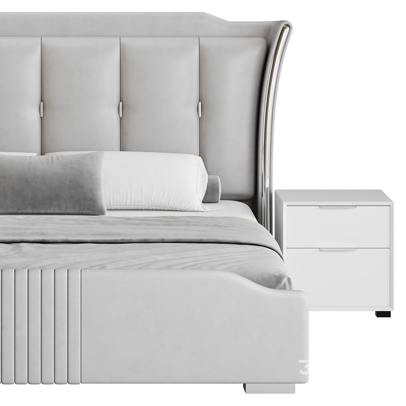 Wide Victorian Wingback Bed Image 15