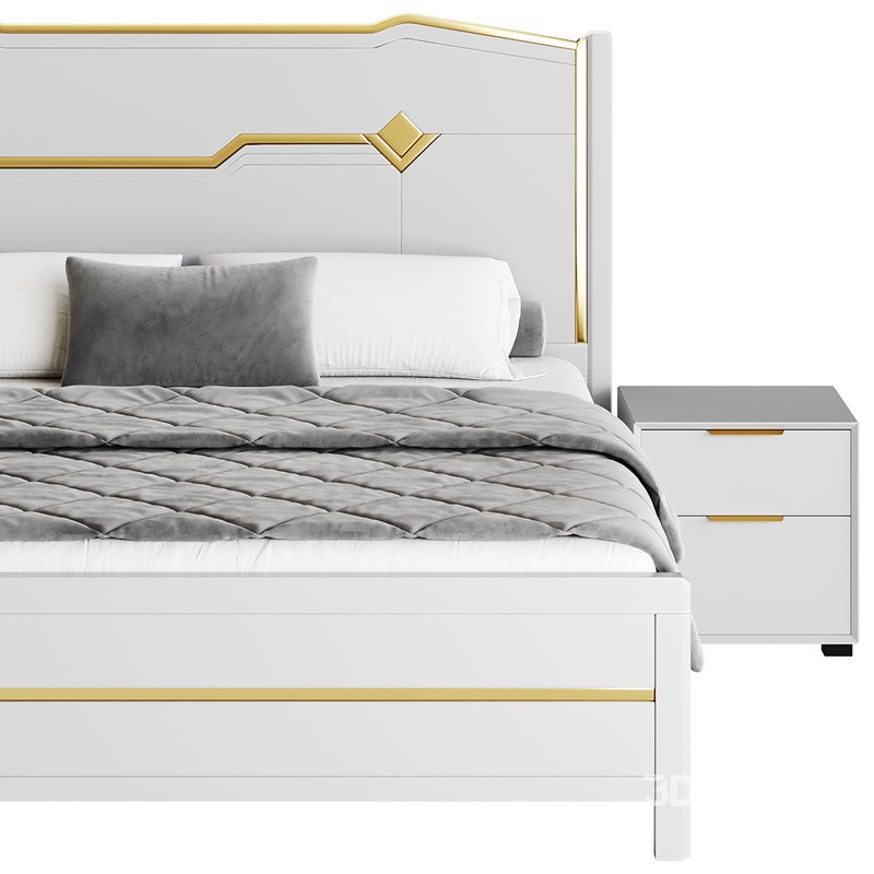 Modern White Bed I Image 15