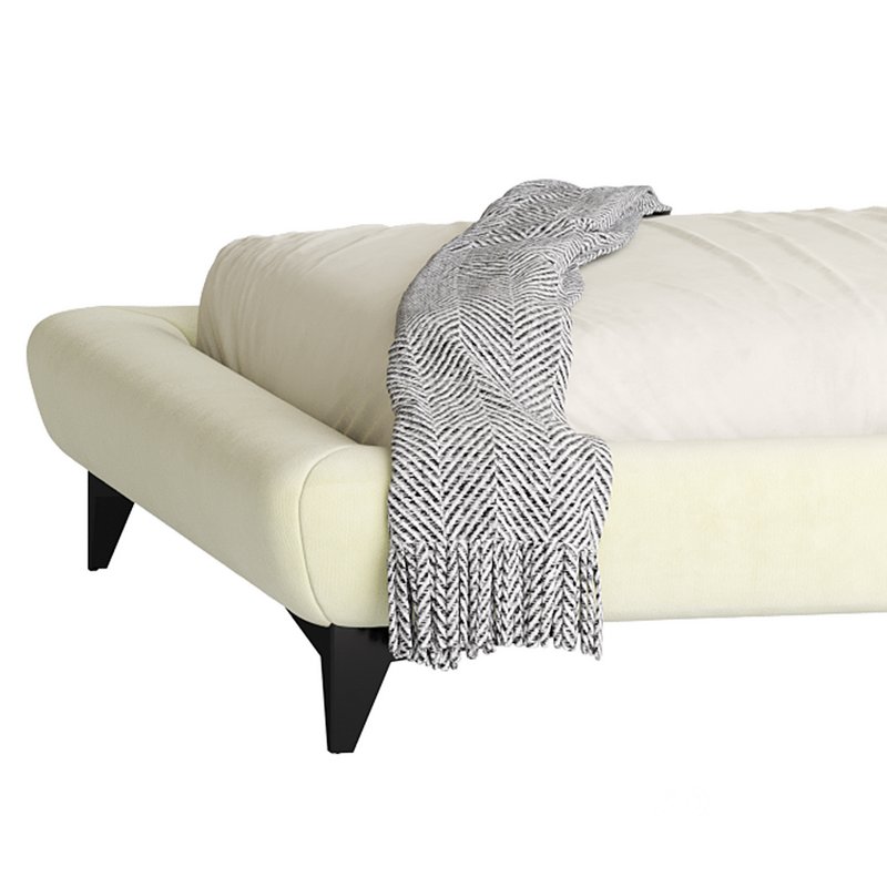 Eden Suede Fabric Upholstered Modern Bed Image 16