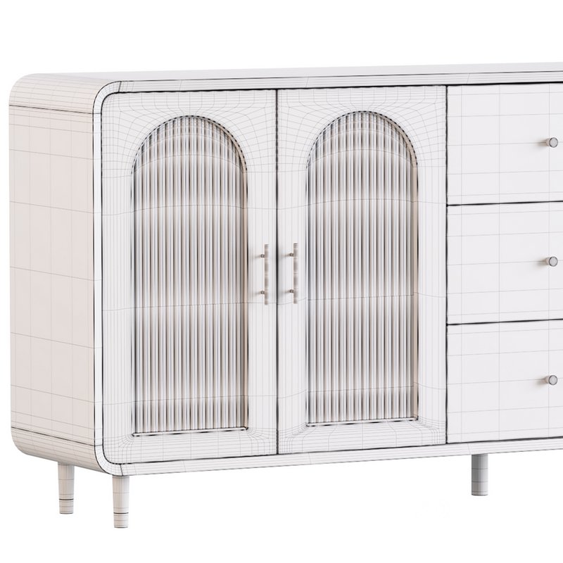 Modern White Sideboard Credenza Image 16