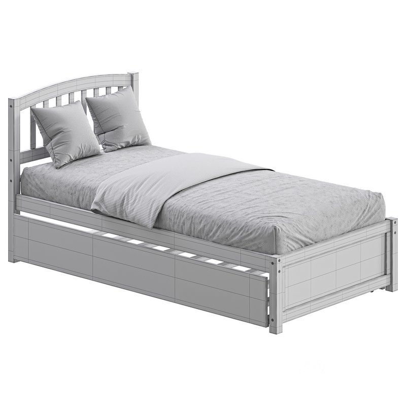 Twin Size Platform Bed Wood Bed Image 16