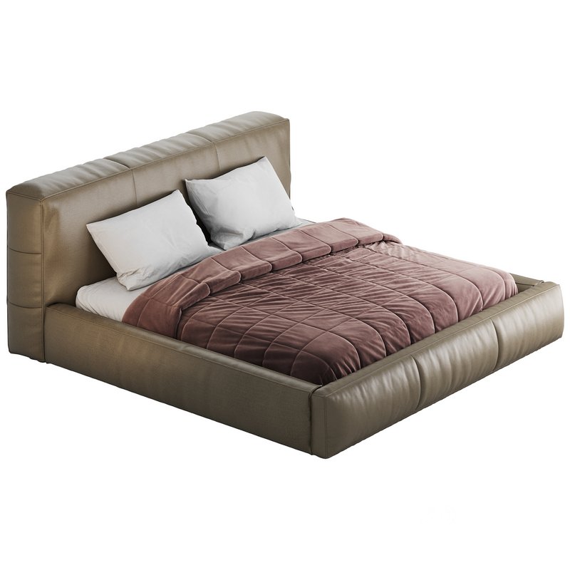 Icnoyotl suede fabric rectangular headboard modern bed I Image 14