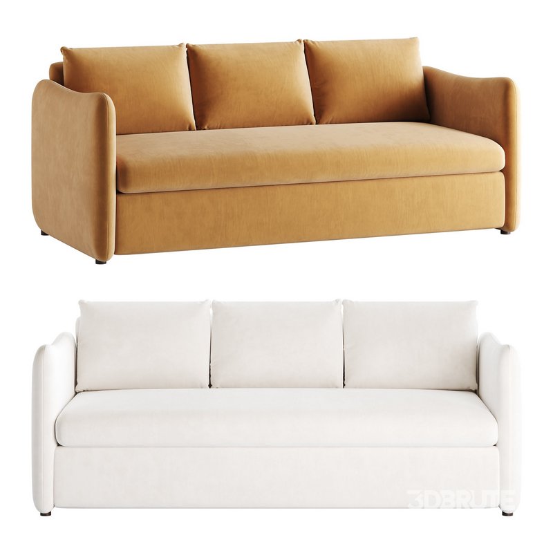 WHITE PERFORMANCE FABRIC SLEEPER SOFA Image 1