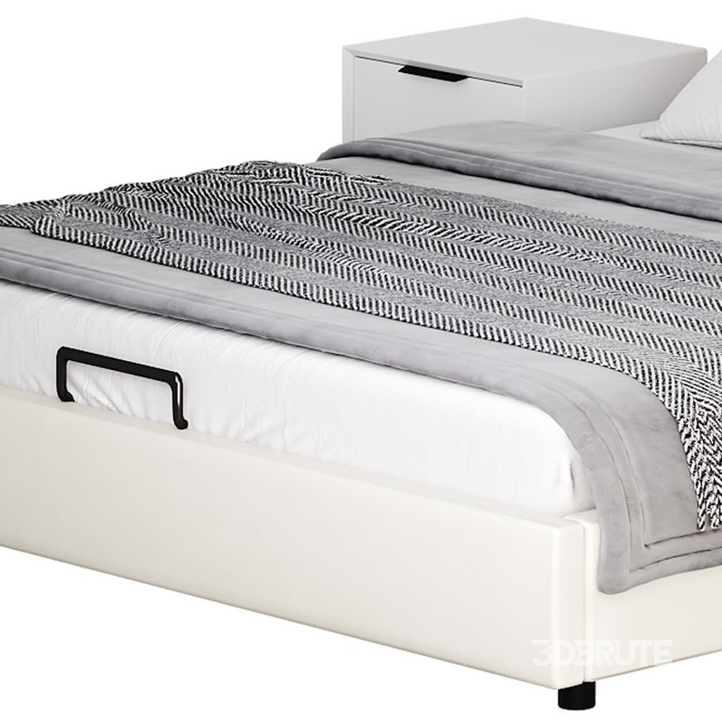 Gray Wingback Upholstered Headboard Bed Image 15