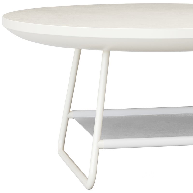 Modern Sled Round Wood Coffee Table Image 15