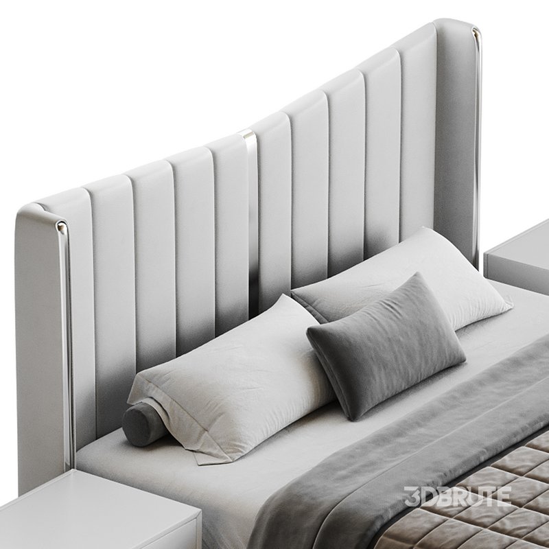 Modern Beige King Size Bed Image 16