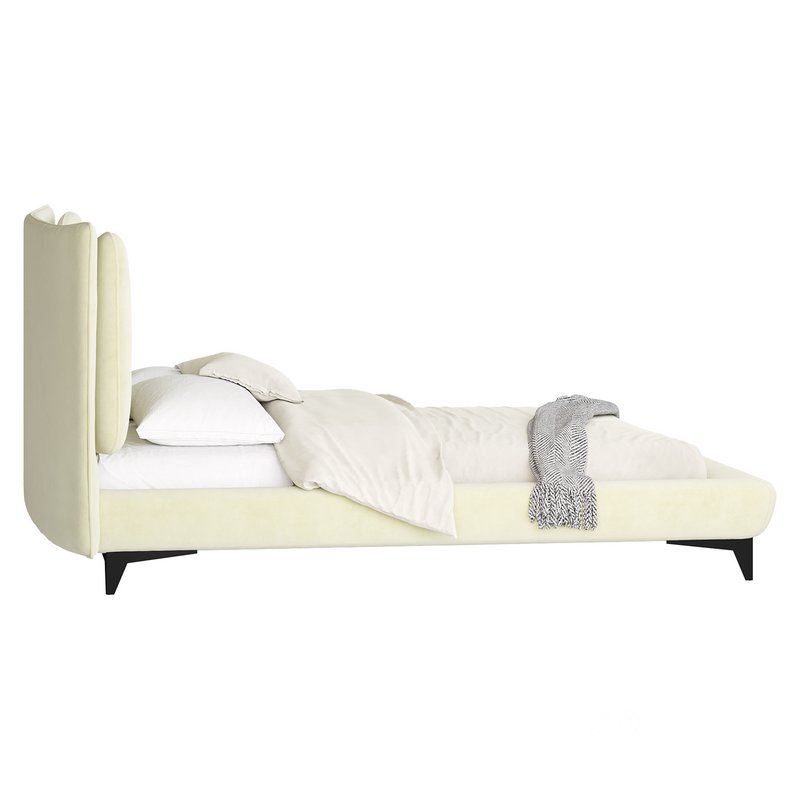 Eden Suede Fabric Upholstered Modern Bed Image 15