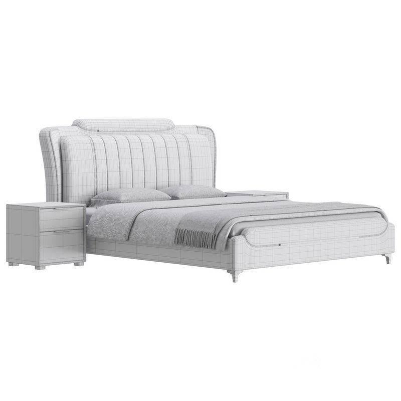 Queen Size Upholstered Headboard Bed Image 18