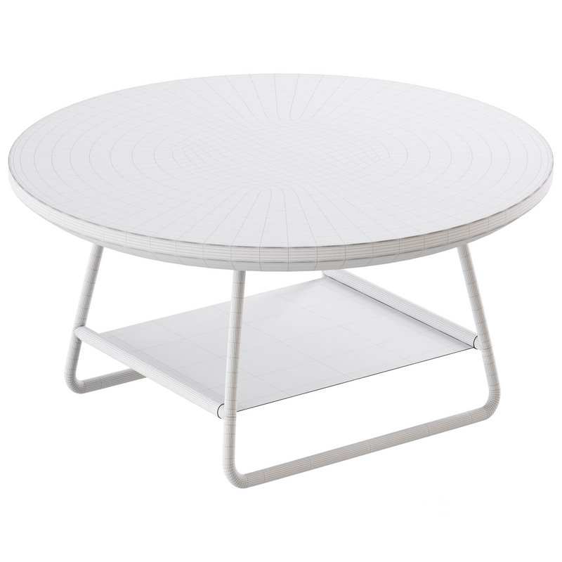 Modern Sled Round Wood Coffee Table Image 16