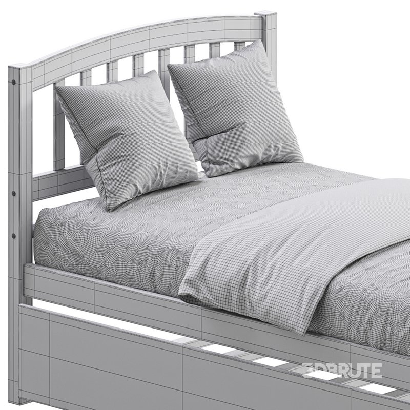 Twin Size Platform Bed Wood Bed Image 17