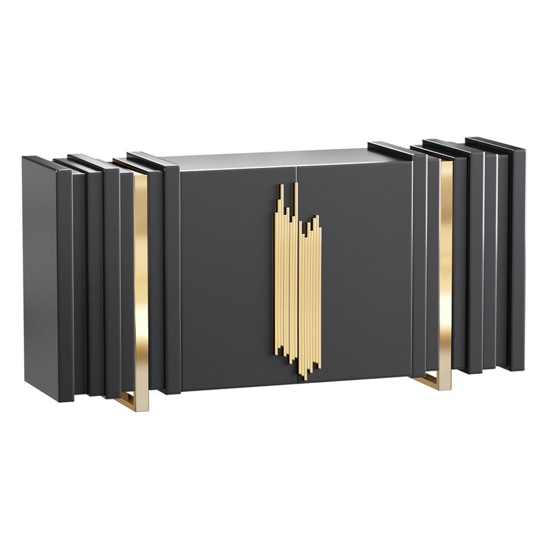 Luxury Sideboard Black Rectangular Image 1