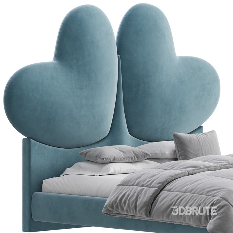 Elegant Blue Pine Wood Upholstered Panel Bed Image 17