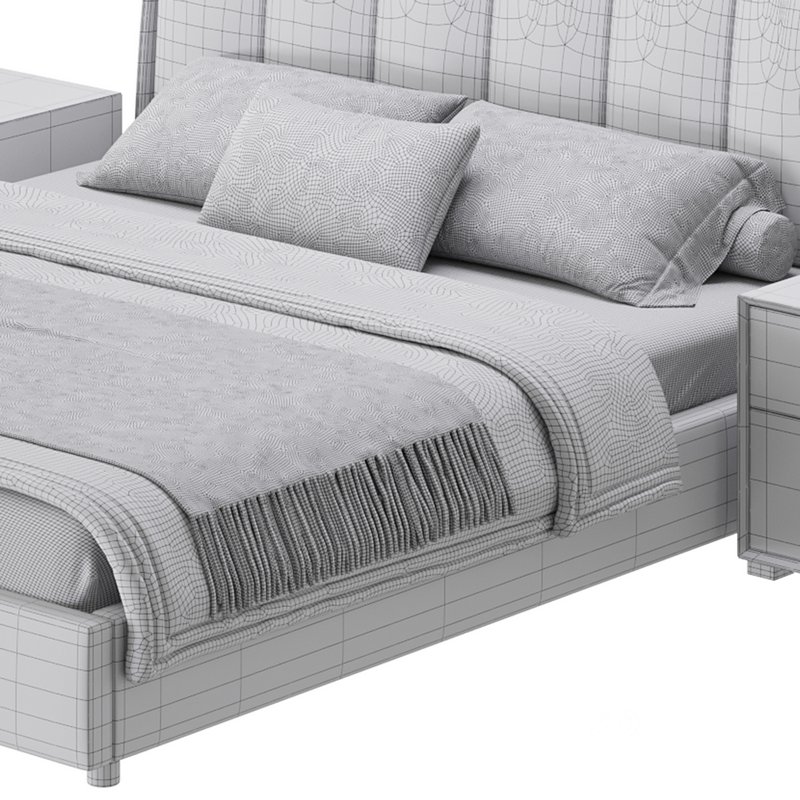 Gray Wingback Upholstered Headboard Bed Image 18