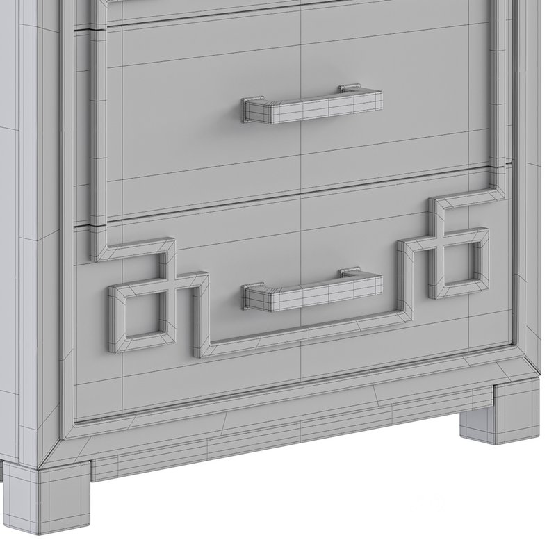 SAFAVIEH Raina Three Drawer Greek Key Night Stand Black Image 17