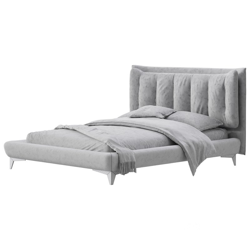 Eden Suede Fabric Upholstered Modern Bed Image 18
