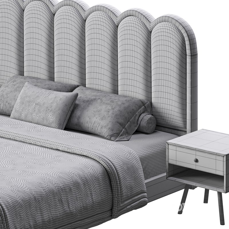 White Genuine Leather Upholstered Modern Panel Bed Image 18