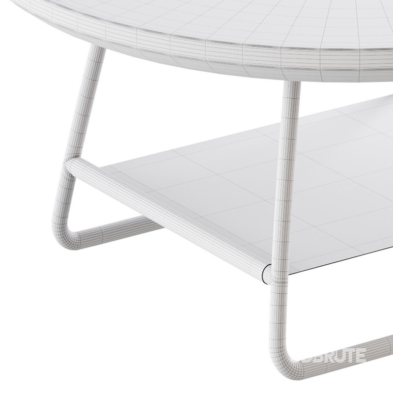 Modern Sled Round Wood Coffee Table Image 17