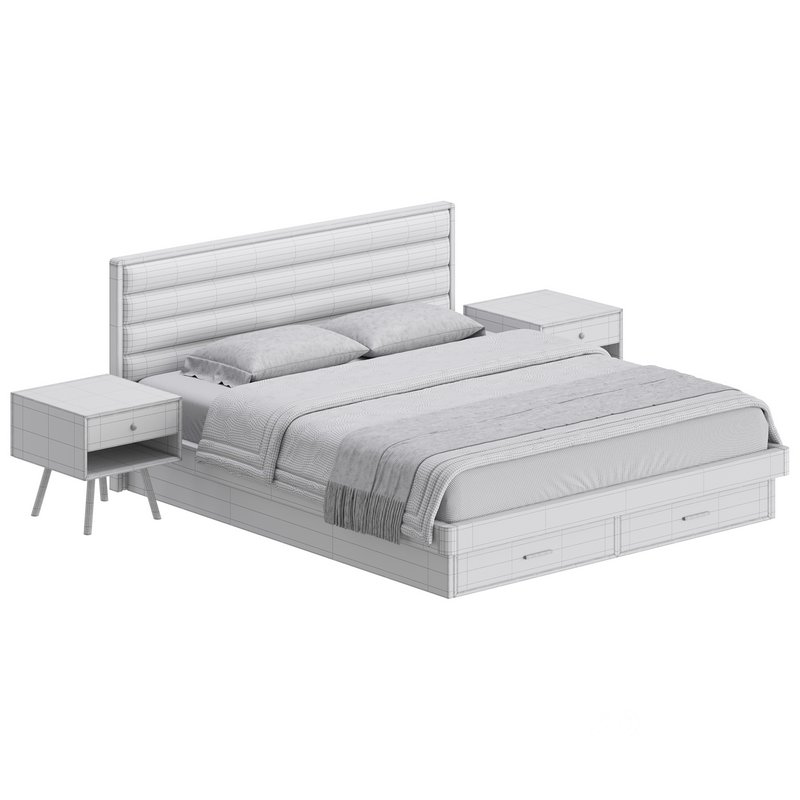 Grey Rectangular Headboard Standard Bed Image 18
