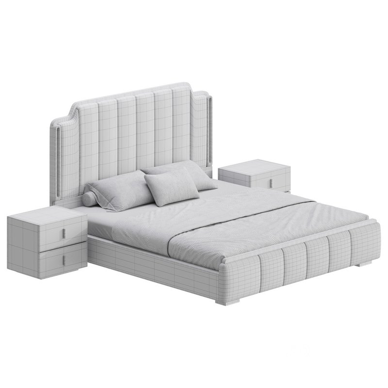 Glam Beige Upholstered Bed Image 19