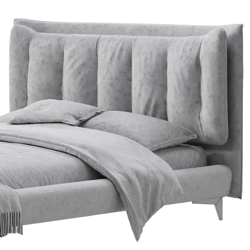 Eden Suede Fabric Upholstered Modern Bed Image 19