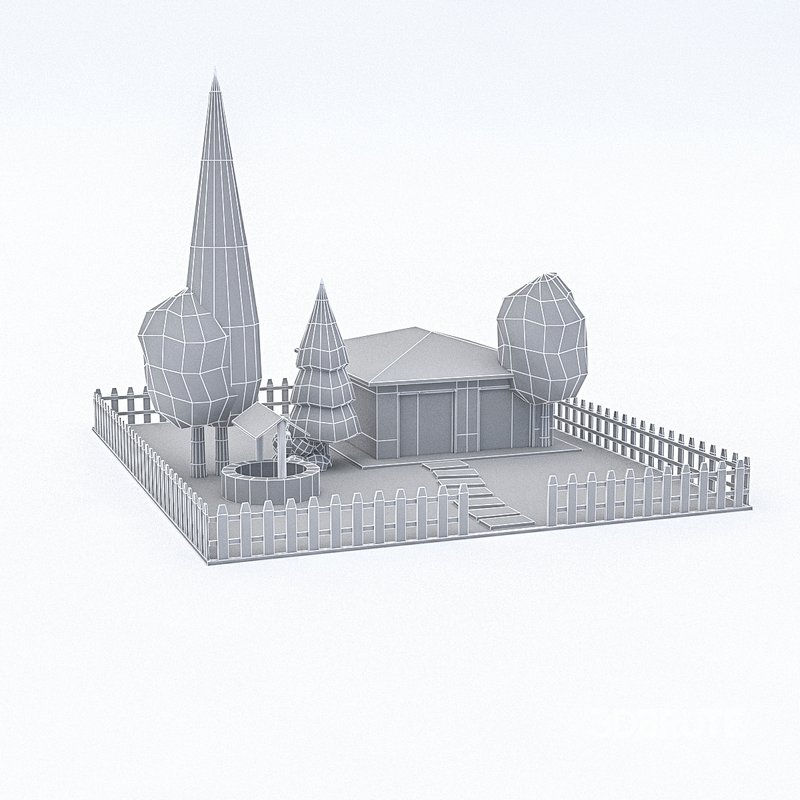 Cartoon Boildings Pack 3D model Image 18