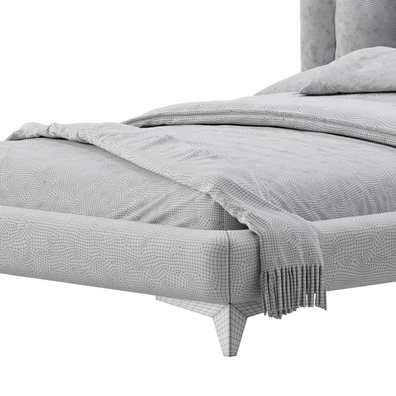 Eden Suede Fabric Upholstered Modern Bed Image 20