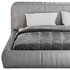 Icnoyotl suede fabric rectangular headboard modern bed I - Thumbnail 20
