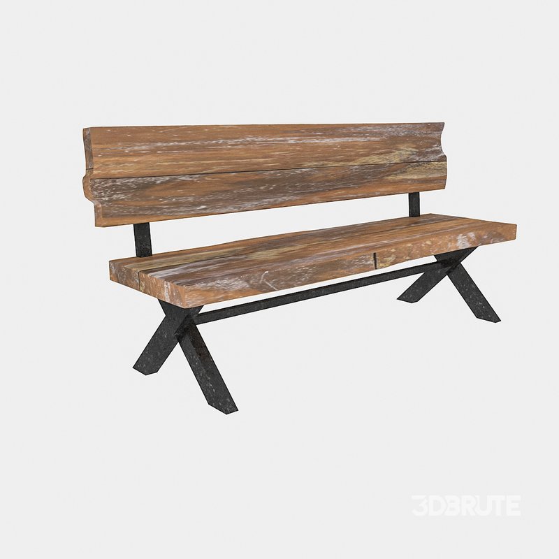 3D natural wood chair model Image 1