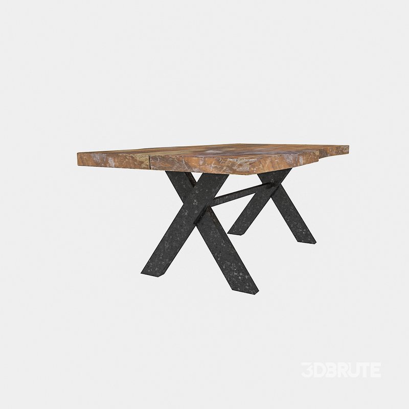 3D natural wood chair model Image 3