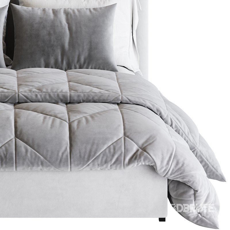 Light Wood Upholstered Panel Modern Bed Image 22